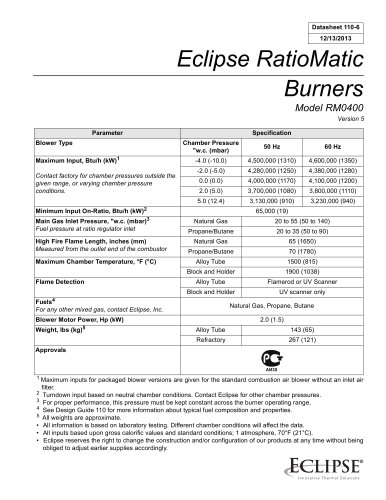 Eclipse RatioMatic burner RM0400