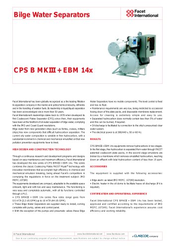 CPS B MK III + EMB 14x Bilge Water Separator