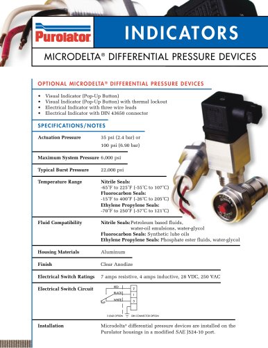 Differential pressure indicator