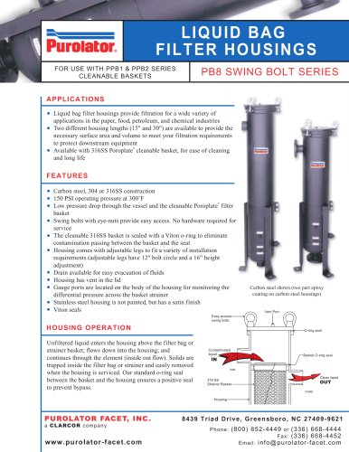 LIQUID BAG FILTER HOUSINGS