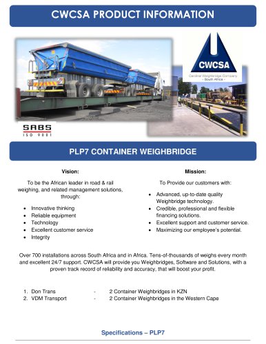 PLP7 CONTAINER WEIGHBRIDGE