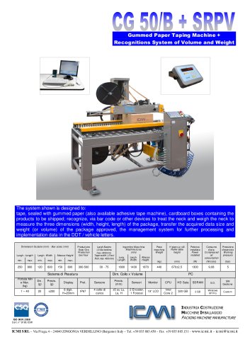 Taping Machine + Recognitions System of Volume and Weight