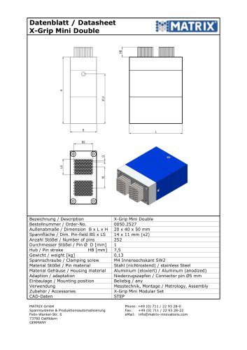 X-GRIP MINI Double Modul Datasheet