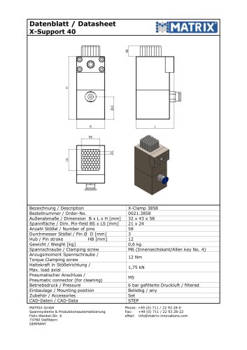 X-SUPPORT 40 Datasheet