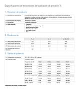 Especificacionesdel transmisor Tx - 2