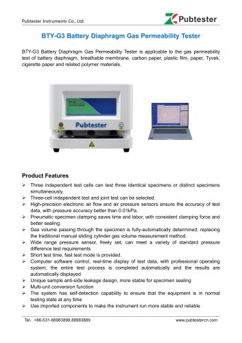 BTY-G3 Battery Diaphragm Gas Permeability Tester
