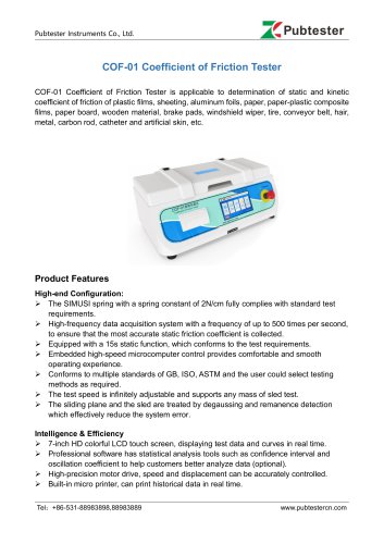 COF-01 Coefficient of Friction Tester