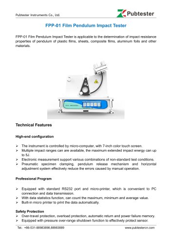 FPP-01 Film Pendulum Impact Tester