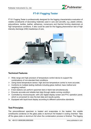 FT-01 Fogging Tester