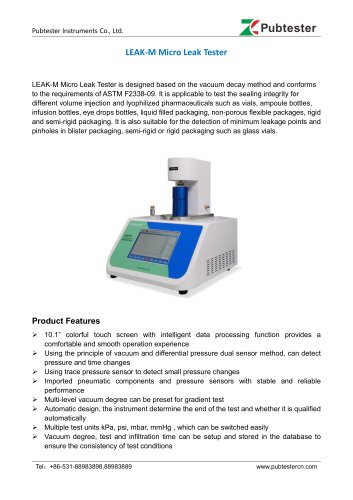 LEAK-M Micro Leak Tester