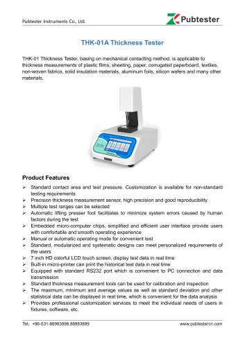 THK-01 Film Paper Thickness Tester