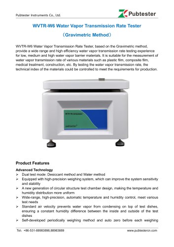 WVTR-W6 Water Vapor Transmission Rate Tester