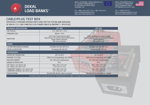 CABLE/PLUG TEST BOX