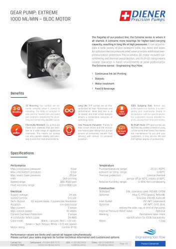 GEAR PUMP: EXTREME1000 ML/MIN – BLDC MOTOR