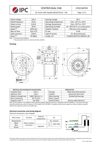 CENTRIFUGAL FAN CFX2130702