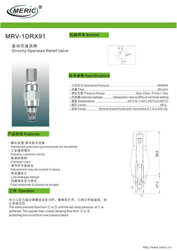 Compact relief valve MRV-1DRX91