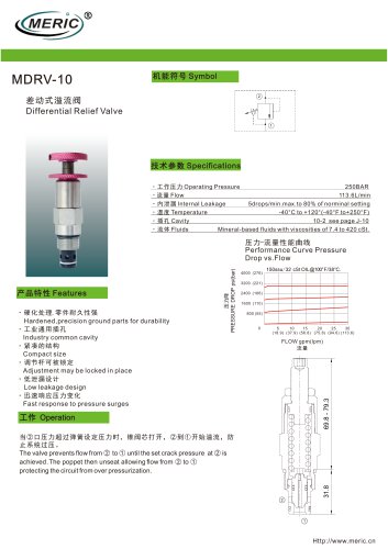 Differential relief valve MDRV-10 series