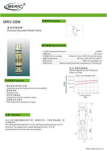 Direct-operated relief valve MRV-08M series