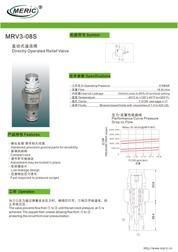 Direct-operated relief valve MRV3-08S series