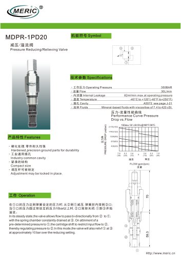 Flow-control pressure relief valve MDPR-1PD20 series