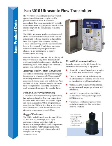 3010 Ultrasonic Flow Transmitter 