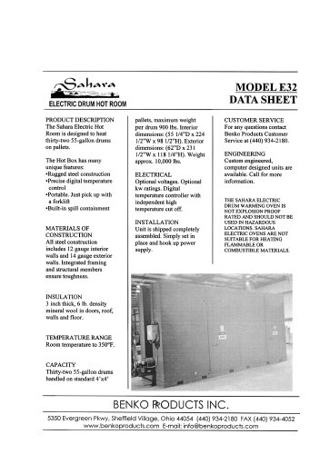 Electric Drum Heater Model E32