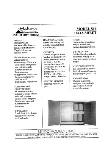 Steam Drum Heater Model S16