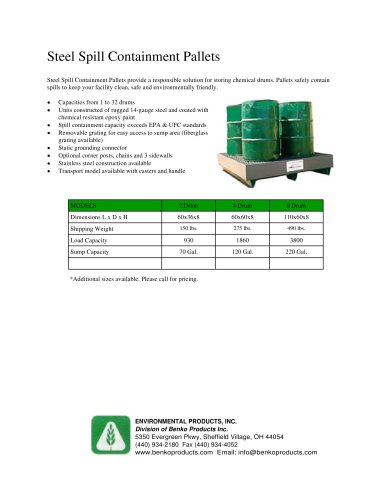 Steel Spill Containment Pallets