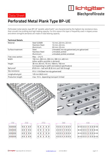 Data sheet BP-UE