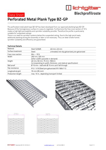 Data sheet BZ-GP