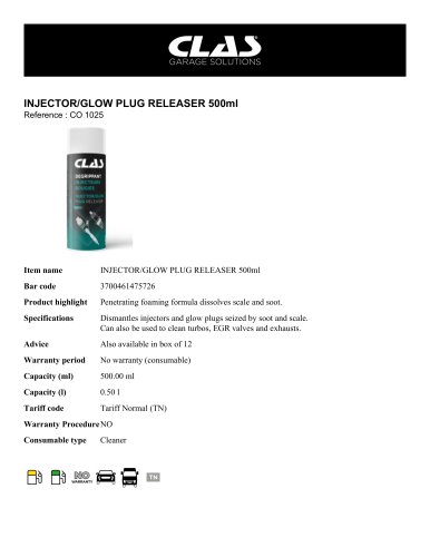 INJECTOR/GLOW PLUG RELEASER 500ml
