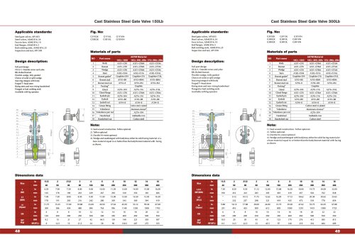 CAST STAINLESS STEEL Wedge Gate Valve ANSI 16.5 API 603 150#-300# ASTM MATERIAL A351 -KOSA VALVE