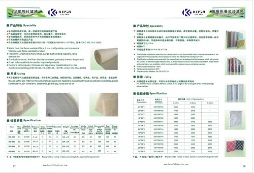 High efficiency Flame retardant filter material-KOSAFILTER