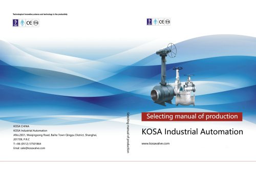 KOSA INDUSTRIAL VALVES Catalog