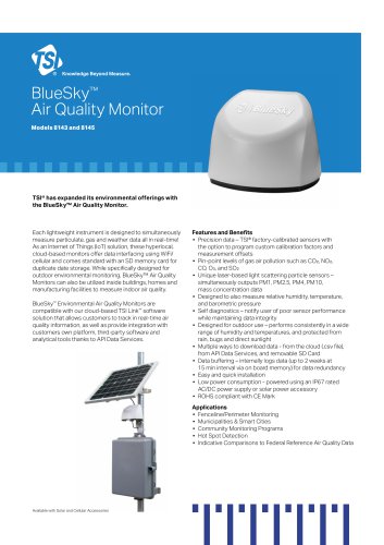 BlueSky Air Quality Monitor Spec Sheet