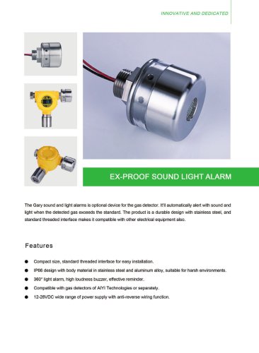 Ex-proof sound light alarm