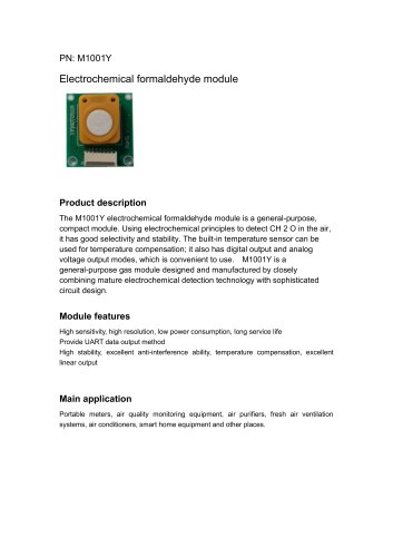 Electrochemical formaldehyde gas sensor_M1001Y