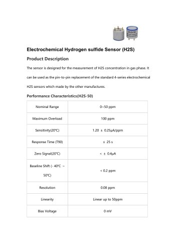 electrochemical H2S gas sensor