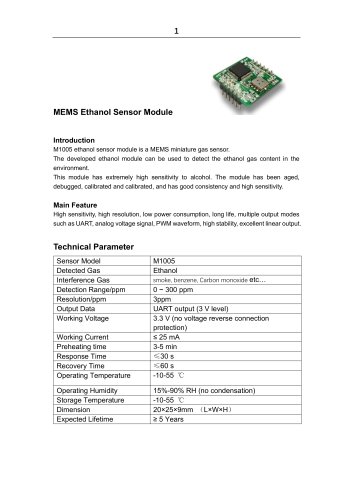 ethanol gas sensor_M1005