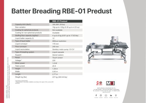 Batter Breading Machine RBE-01 Predust