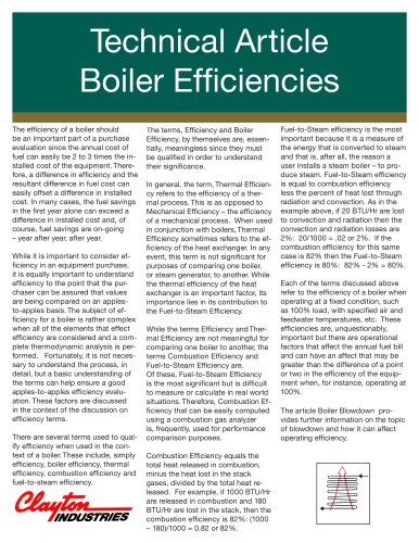 Boiler Efficiencies