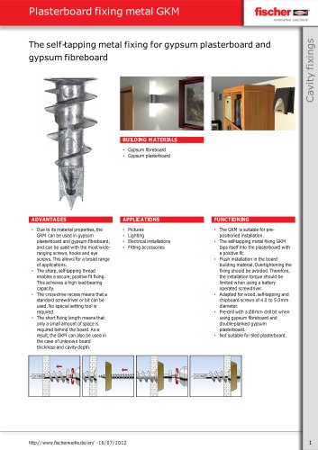 Plasterboard fixing metal GKM