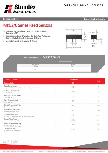 MK02-6 SERIES REED SENSOR