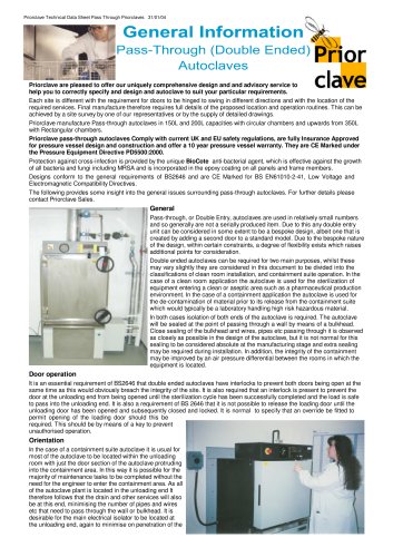 Double Door Priorclave Datasheet 