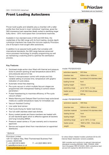 Front Loading Autoclaves