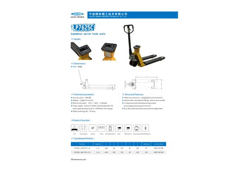 LOCOSC LP7625C hand pallet truck scale