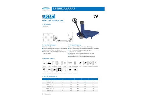 LOCOSC LP7627 movable floor scale with frame