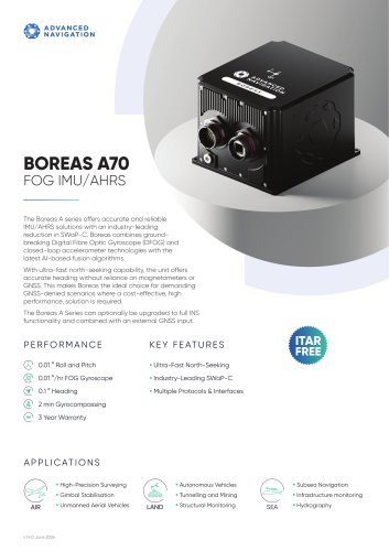 BOREAS A70 Datasheet