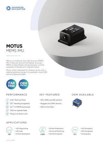 MOTUS MEMS IMU Datasheet