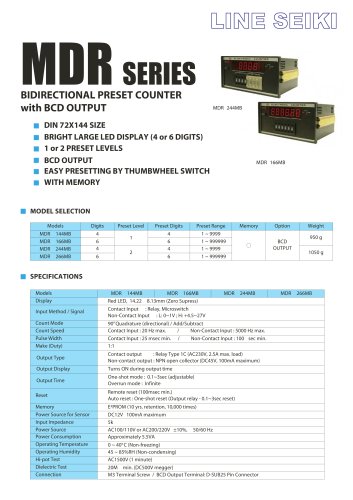 MDR Series (Preset-BCD) Catalog